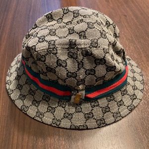 Vintage 90s Gucci Monogram Bucket Hat Authentic